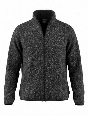 Eddie Bauer Women's Black Heather Zip-Up Jacket Layering Classic Size XL